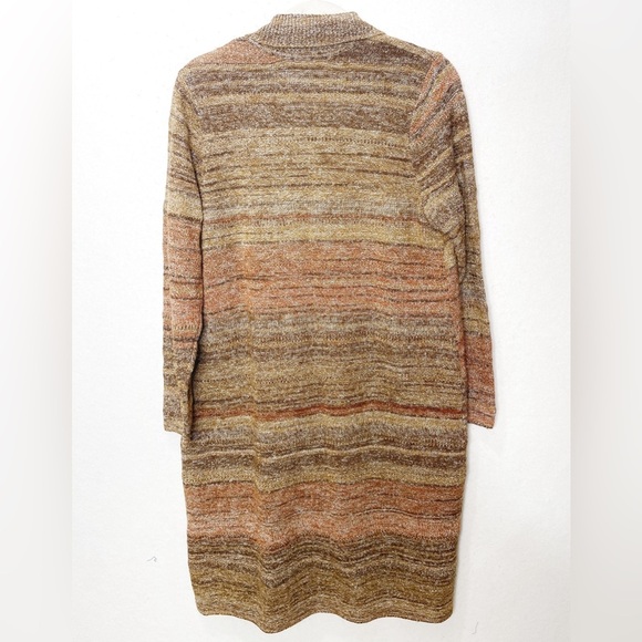 J.Jill Long Duster Cardigan Knit Sweater Hazelnut Multicolor Size Petite Medium - Picture 3 of 11